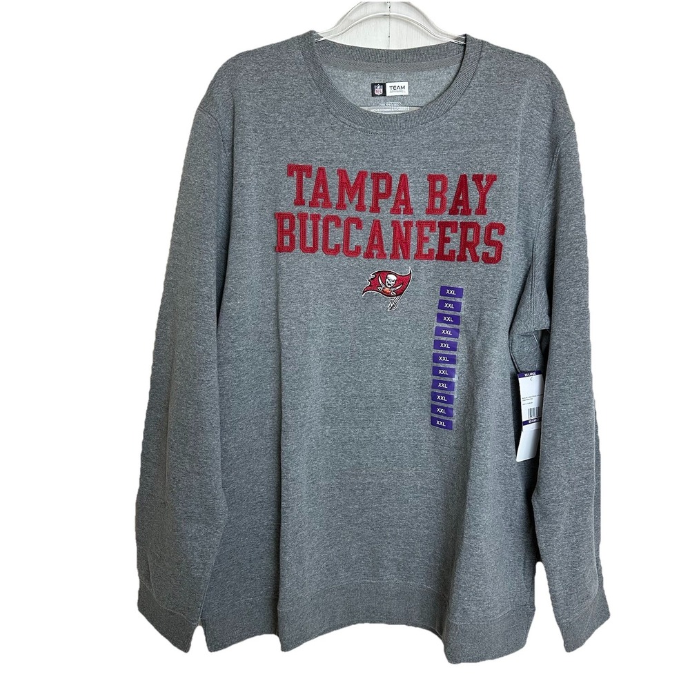 Tampa Bay Buccaneers NFL licensed Fleece Crew Neck Embroidered Sweatshirt Sz XXL